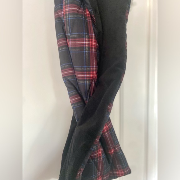 Black and Red Plaid Down Scarf - Picture 2 of 4
